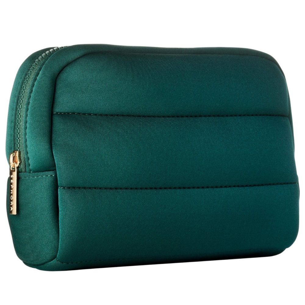 Sephora Teal Cosmetic Case with Gold Accent